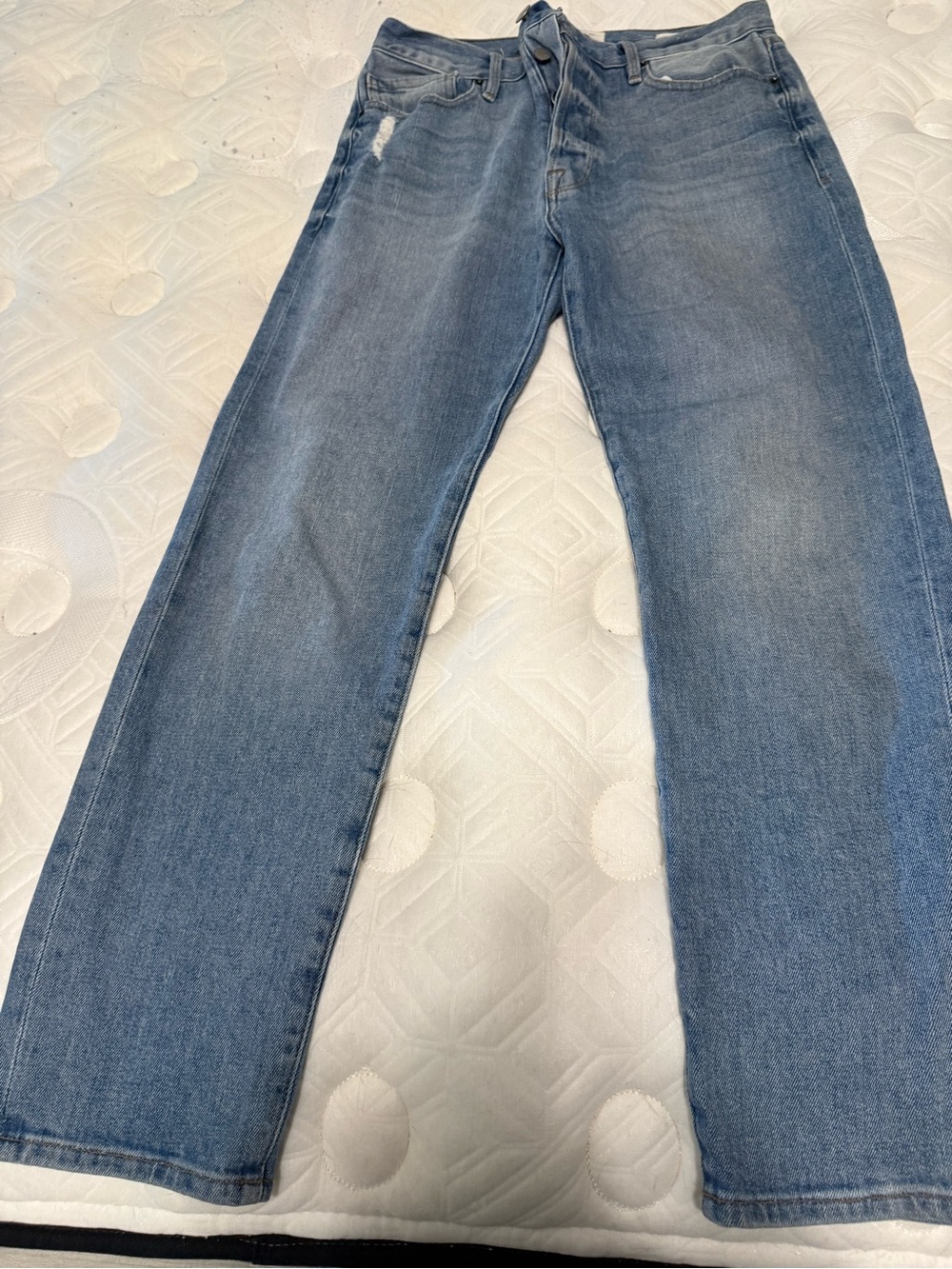 Frame Denim Women’s Button fly Straight Leg Jeans - Faded Blue